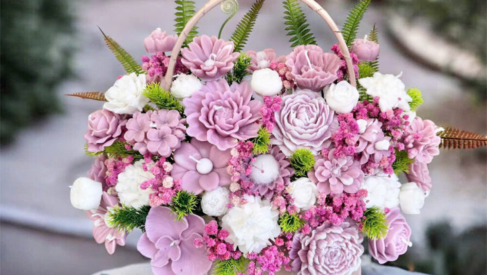 Giỏ hoa nến thơm