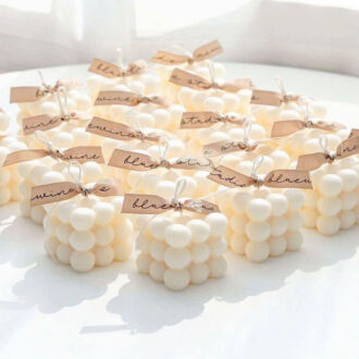 nến thơm khối rubik bubble màu pastel Can Lãnh, quà tặng sự kiện sáp ong đậu nành