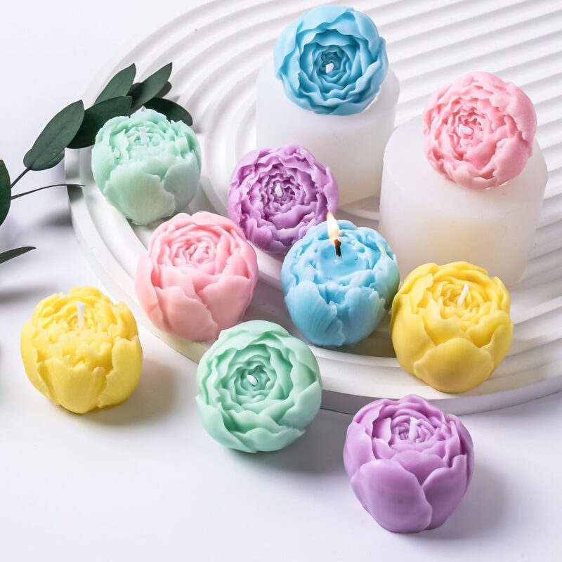 nến thơm hoa hồng búp màu hồng sáp ong Can Lãnh đẹp mỏng manh