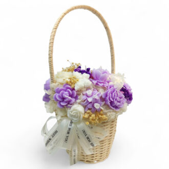Giỏ Hoa Nến Thơm 15 Bông – Tím