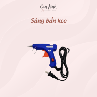 Súng bắn keo mini cầm tay màu xanh tặng kèm 5 cây keo làm hoa nến thơm Can Lãnh