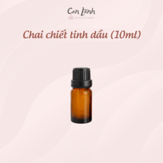Chai chiết tinh dầu thủy tinh màu nâu hổ phách dung tích 10ml nắp đen Can Lãnh
