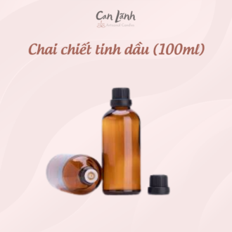 Chai chiết tinh dầu bằng thủy tinh màu nâu dung tích 100ml nắp nhựa đen Can Lãnh
