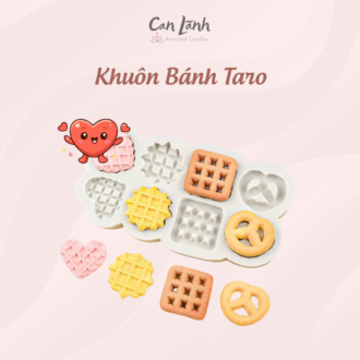 Khuôn silicone trắng tạo hình bánh quế, bánh quy và bánh xoắn Pretzel nhiều màu sắc thành phẩm từ sáp nến Can Lãnh