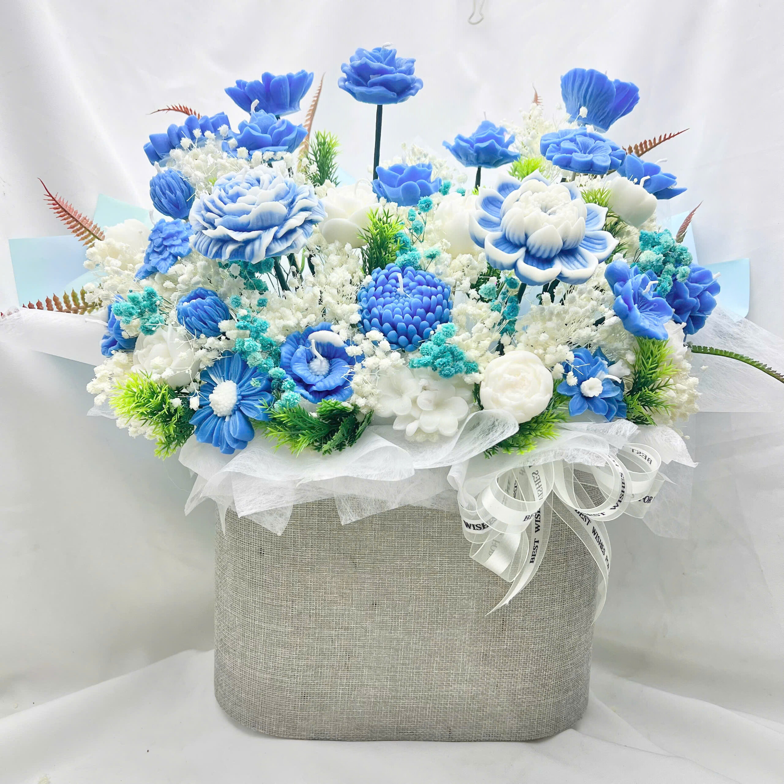 Giỏ Hoa Nến Thơm Oval 35 Bông Cao Cấp - Can Lãnh Artisanal Candles