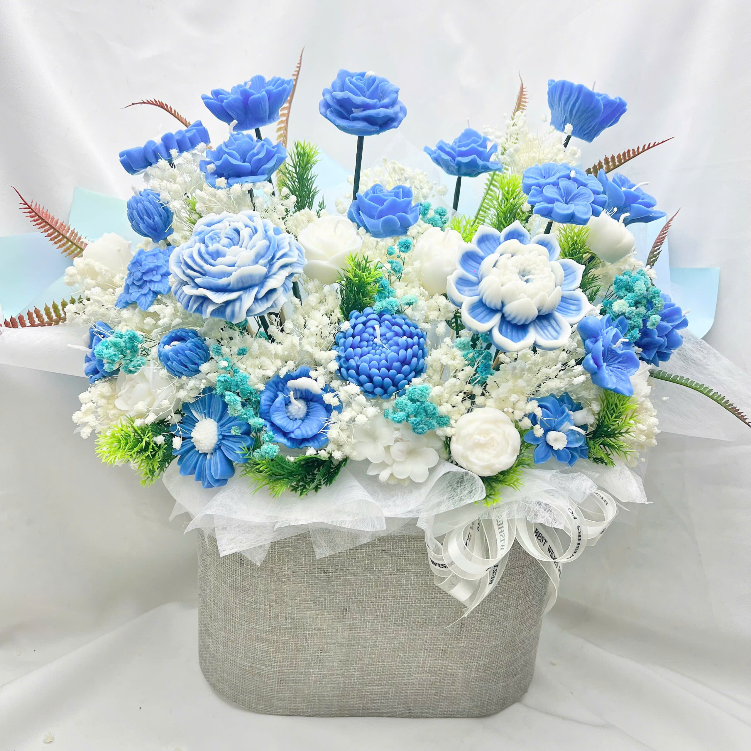 Giỏ Hoa Nến Thơm Oval 35 Bông Cao Cấp - Can Lãnh Artisanal Candles