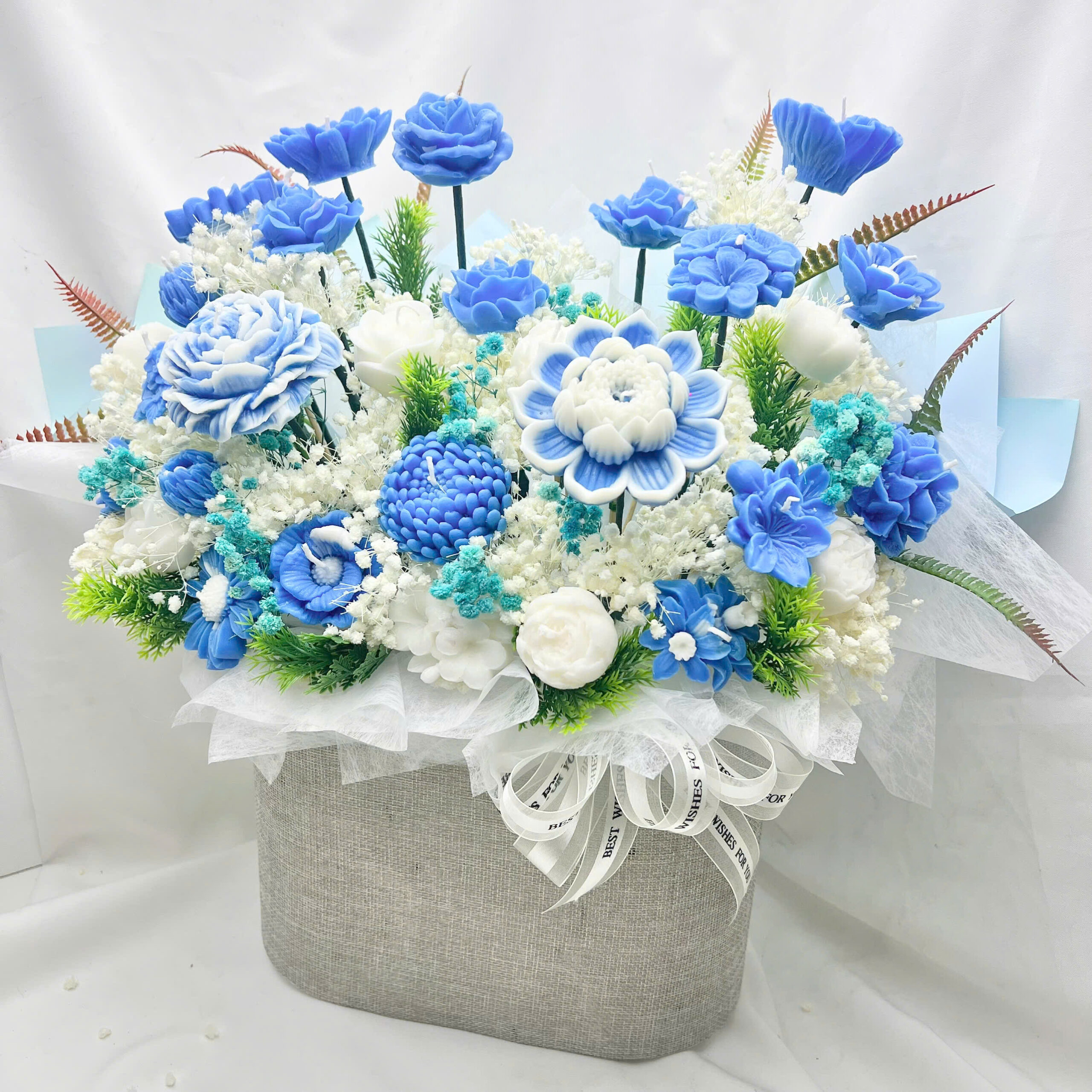 Giỏ Hoa Nến Thơm Oval 35 Bông Cao Cấp - Can Lãnh Artisanal Candles