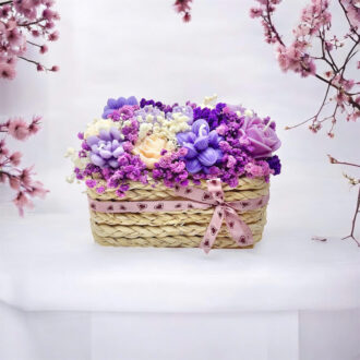 Chậu hoa tím 12 bông mini