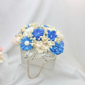 Túi xách hoa nến thơm 20 bông màu xanh biển