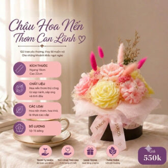 Chậu Hoa Nến Thơm Cao Cấp – Lưu Giữ Hương Thơm Và Yêu Thương