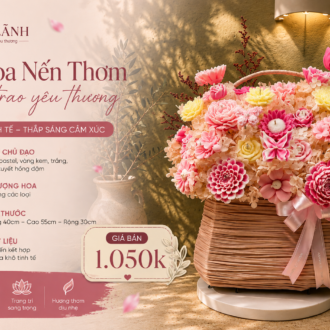 Giỏ Hoa Nến Thơm Hương Sắc Yêu Thương